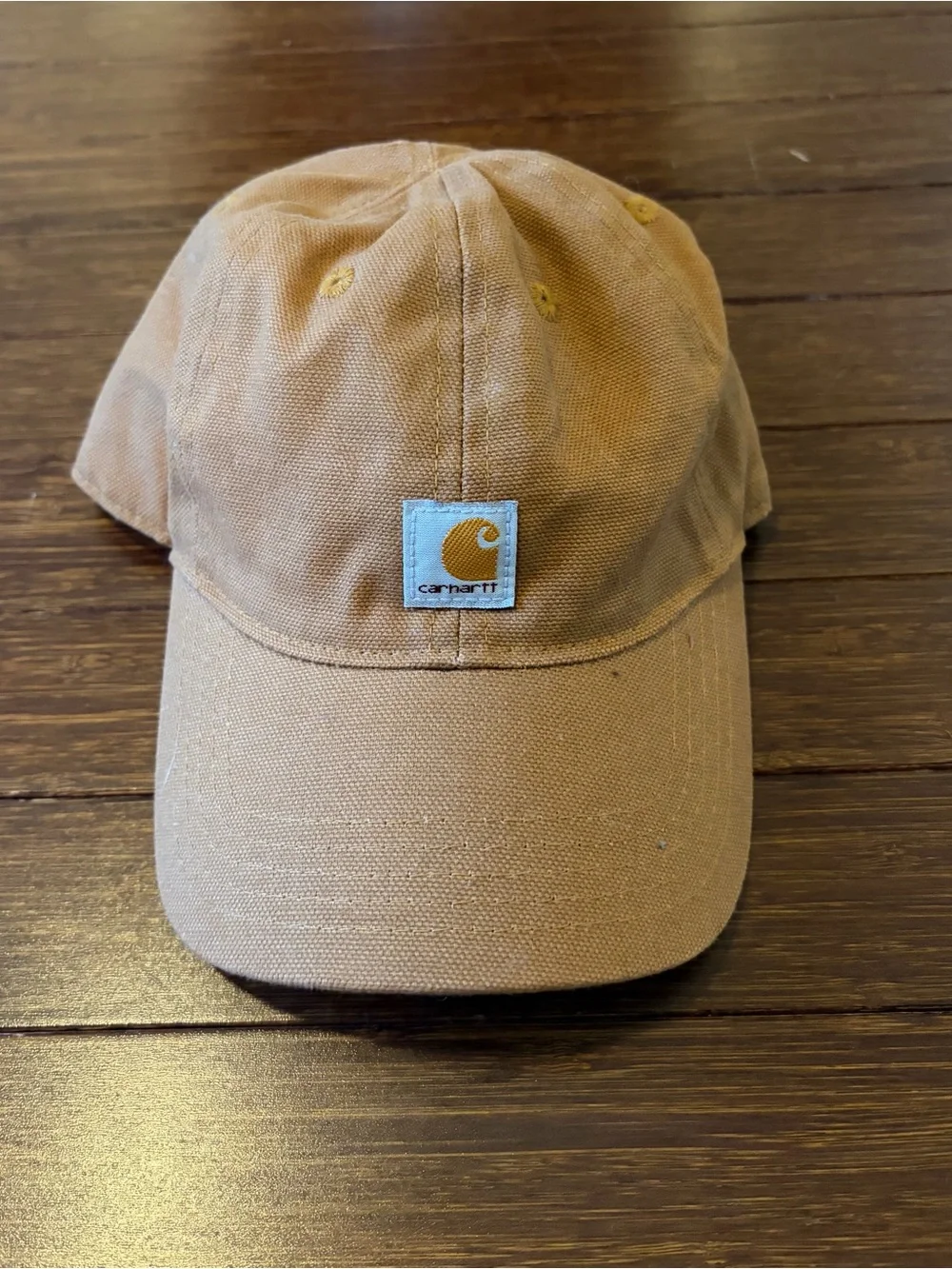 Carhartt Child Infant Hat Cap Cassic Brown Yellow Logo Patch one size